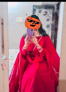 Red Anarkali Kurti Set