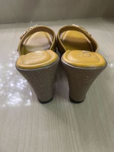 Mustard Embellished Wedges