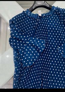 Navy Polka Dot Midi Dress