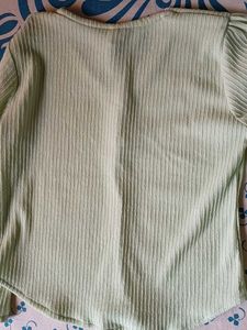 Mint Green Lace Trim Top