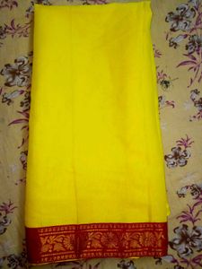 Kids Yellow Saree with Red Border