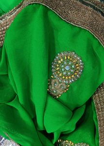 Green Embellished Saree