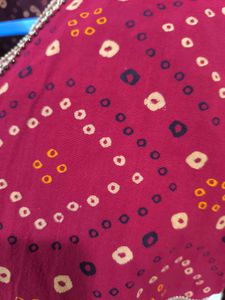 Maroon and red rajasthani tie-dye kurti