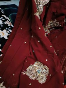 Red Wedding Saree With Blouse ♥️