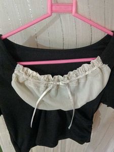 Cute Black pinteresty milkmaid top