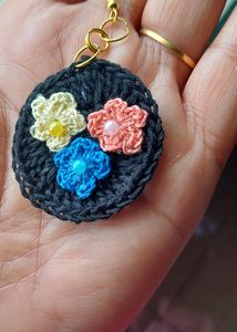 Black Base Flowers Earrings