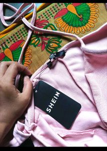 Shein Cute Tie-しp Halter Neck Full Sleeve Ribbed B