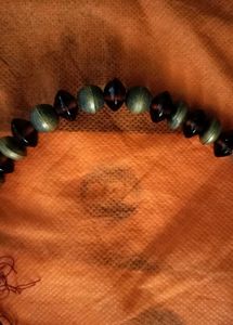 Brass and Garnet Beaded Neckpiece