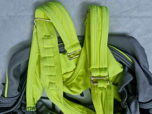 Athleta Gray &amp; Neon Yellow Sports Bra - M