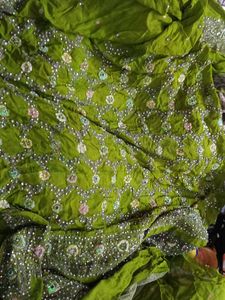 Green Embellished Dupatta