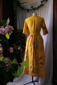 Pantaloons Floral Yellow Maxi Dress With Pockets