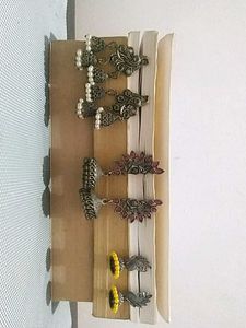 Boho Jhumka Earring Set Of 3
