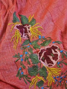 Embroidered Red Kurta