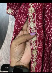 Maroon Embroidered Anarkali Dress