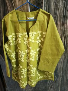 Kashmiri olive short kurti