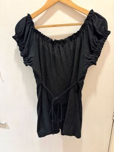 Candies Black Peasant Top