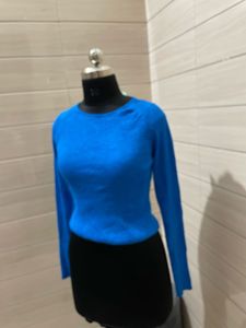 MANGO Blue Long Sleeve Pullover
