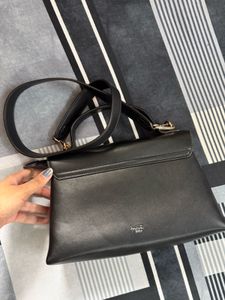 Black Satchel Handbag With Sling