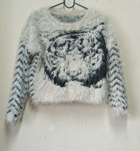 Fluffy Graphic Sweater