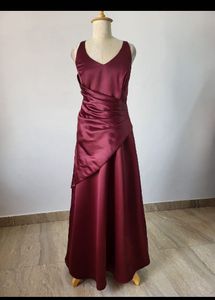 Maroon satin gown