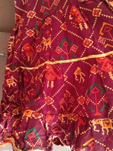 Beautiful Patola Printed Pure Cotton Baby Frock