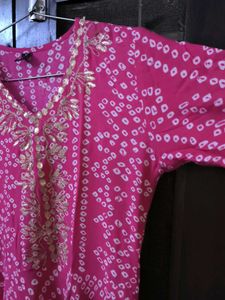 Pink Bandhani Print Dress