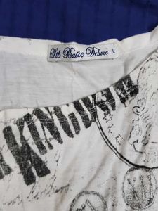 White Graphic Print T-Shirt
