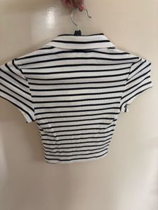 H&amp;M RIBBED POLO T-SHIRT
