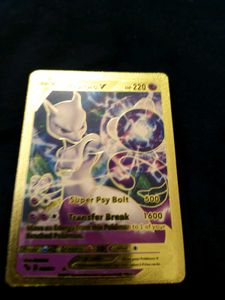 Authentic Gold Mewtwo V Pokemon Card