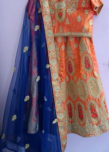 Orange Lehenga Choli With Dupatta
