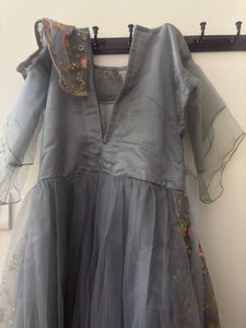Gray Flower Girl Dress