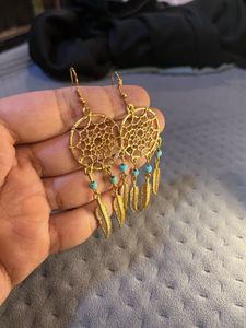 Gold Dream catcher Earrings