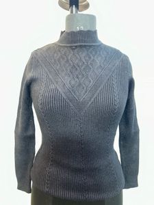 Stylish Black Knit Turtleneck Top