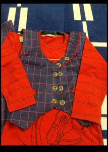 Boys Red &amp; Navy 3-Piece Outfit