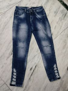 Coral Fashion Blue Damage Jeans