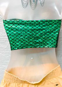New Metallic Green Fish Scale Design Tube Top