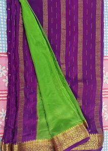 Elegant Purple & Green Saree