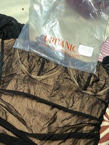 Black Mesh Long Sleeve Dress