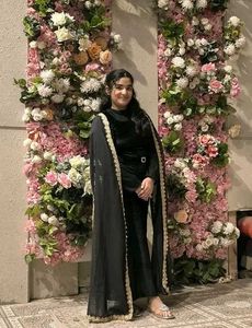 Elegant Black Velvet Salwar Kameez
