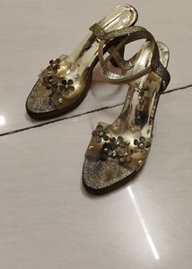 Golden Pencil Heels