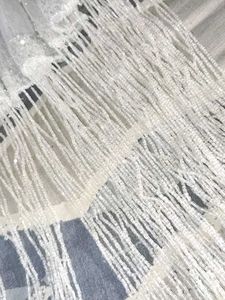 White Fringed Embellishment Fabric