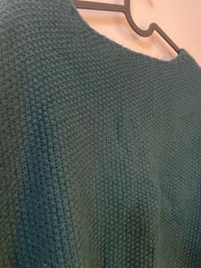Green V-Neck Knit Sweater