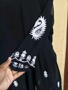 Black Embroidered Kurta ( L Size )