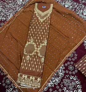 Brown Dress Material
