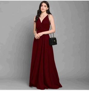Western front Slit Maxi Gown Dress