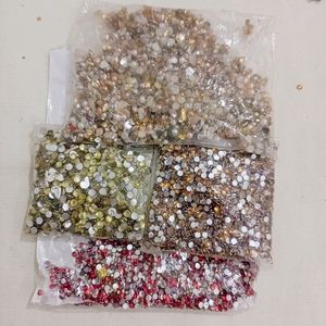 Stones Beads Art Craft Material 150 gm Combo