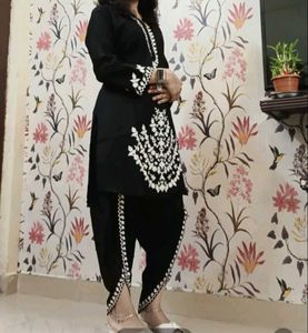 Gold Color Dhoti Patten Cord Set