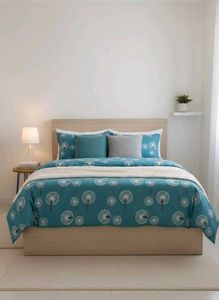Teal Dandelion Print Bedsheet Set