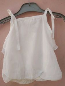 Girls White Turquoise Blue Dress