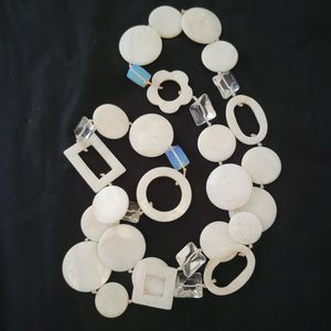 Mother of pearl statement earing  necklace set